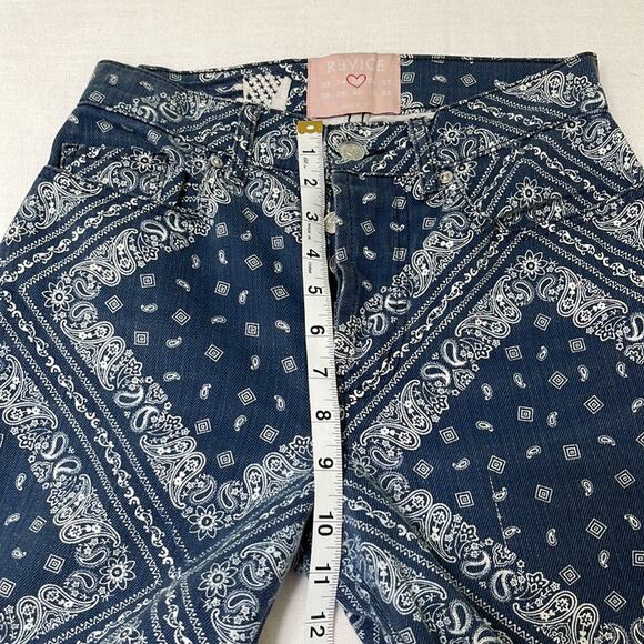 Revice La La Land Bandana Print Flares Jeans Laguna Blue Rodeo Western Size 25 - Picture 6 of 13